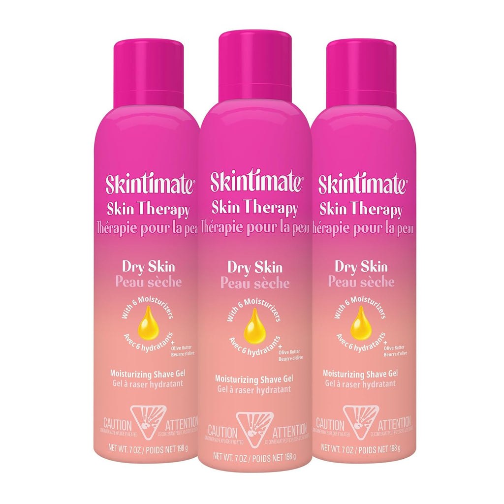 Skintimate Skin Therapy Dry Skin Shave Gel for Women, 3 Pack | Skintimate Shaving Cream for Women, Womens Shaving Cream, Shaving Foam, Womens Shave Gel, Pack of 3, 7oz each