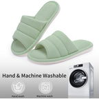 Summer House Slippers For Women Men Breathable Waffle Indoor Slippers Slip-On Open Toe Home Shoes
