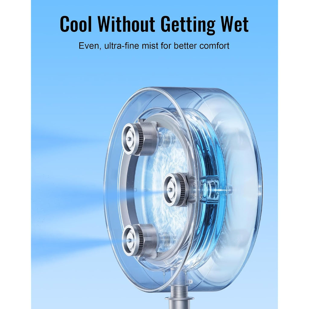 Magnetic Outdoor Misting Fan Kit, Upgraded Fan Mister Kit For Outside, Triple Nozzle Design, 16.4Ft Misting Line, Misting Cooling System For Patio, Backyard, Pool (Fans Not Included)