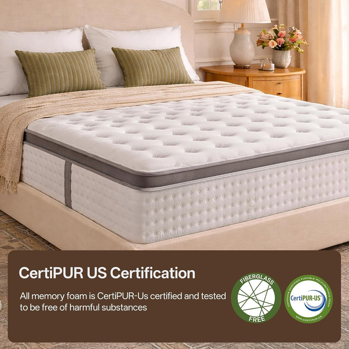 12 Inch Queen Mattress - Hybrid Mattress In A Box, Memory Foam Mattress With Pocket Springs, Medium Firm, Pressure Relief & Motion Isolation, Certipur Us Certified