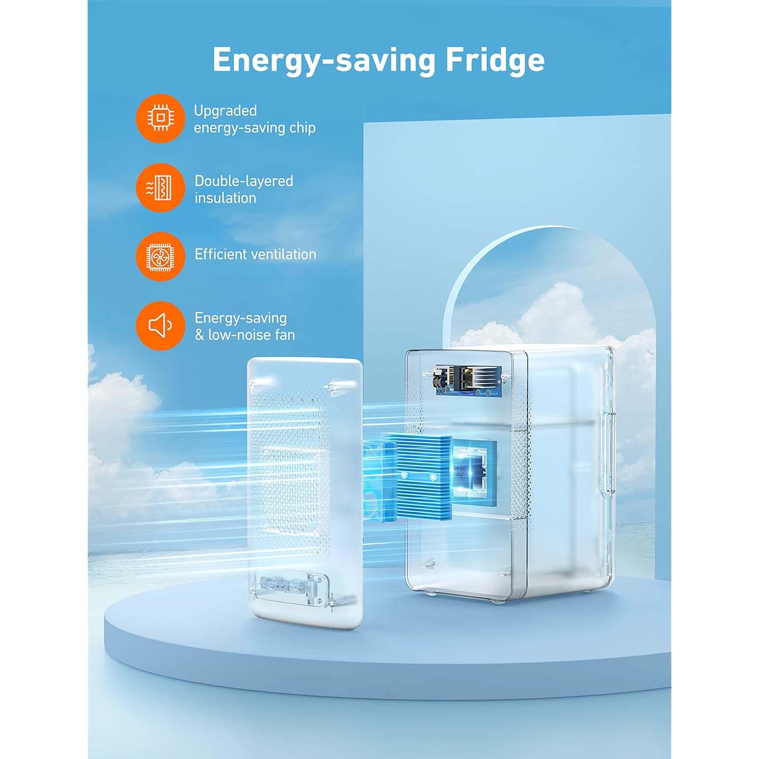 Astroai 2.0 Gen 6L/8 Cans Mini Fridge, Cooler & Warmer, 110V Ac/12V Dc | Compact Small Refrigerator, Energy Efficient & Quiet, Portable For Bedroom, Car, Office & Dorms, For Makeup Skincare Use