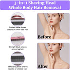 Wet & Dry Electric Razor for Women Men,4 in 1 Rechargeable Led Display Electric Shaver and Facial Hair Remover,Painless Ladies Body Razors for Nose Face Body Leg Bikini Arm Hair (White)