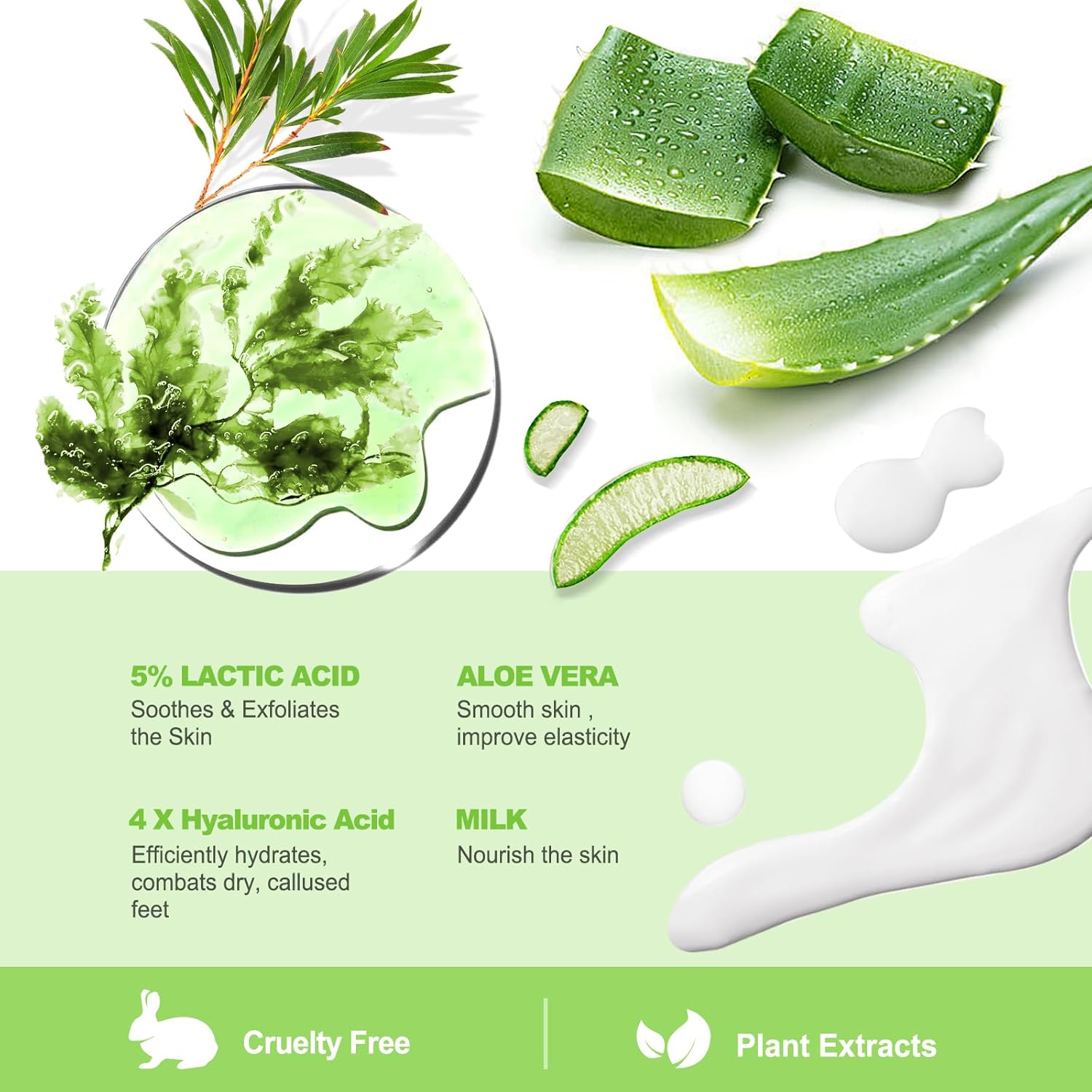 JVR Foot Peel Mask - 3 Pairs - Exfoliating Peeling Callus Remover, Softens Rough, Cracked Heels & Dry Skin, for Smoother and Softer Feet (Aloe Vera)