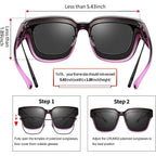 Polarized Sunglasses Fit Over Glasses for Women, UV400 Protection Trendy Square Womens Mens Shades Sun Glasses A04 Gradient Purple Frame/Grey Lens
