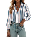 Womens Button Down Shirts Lantern Long Sleeve Blouse Business Casual Work Tops Floral Printed Outfits