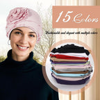 JarseHera 4PCS Cotton Chemo Headwear for Women Soft Cancer Caps Beanie for Hair Loss 4 Pcs,lt Pink+lt Purple+tiffany Blue+sage Green