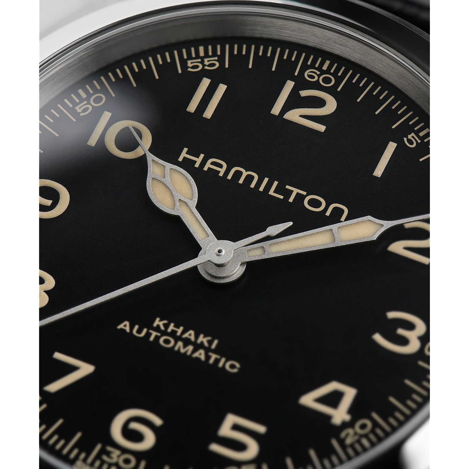 Hamilton Khaki Field Murph Automatic Men'S Watch, 38Mm Stainless Steel Case, Swiss Made, Black Dial Analog Wrist Watch For Men, 100M Waterproof, Sapphire Crystal, 3-Hand Movement, Cow Leather Strap