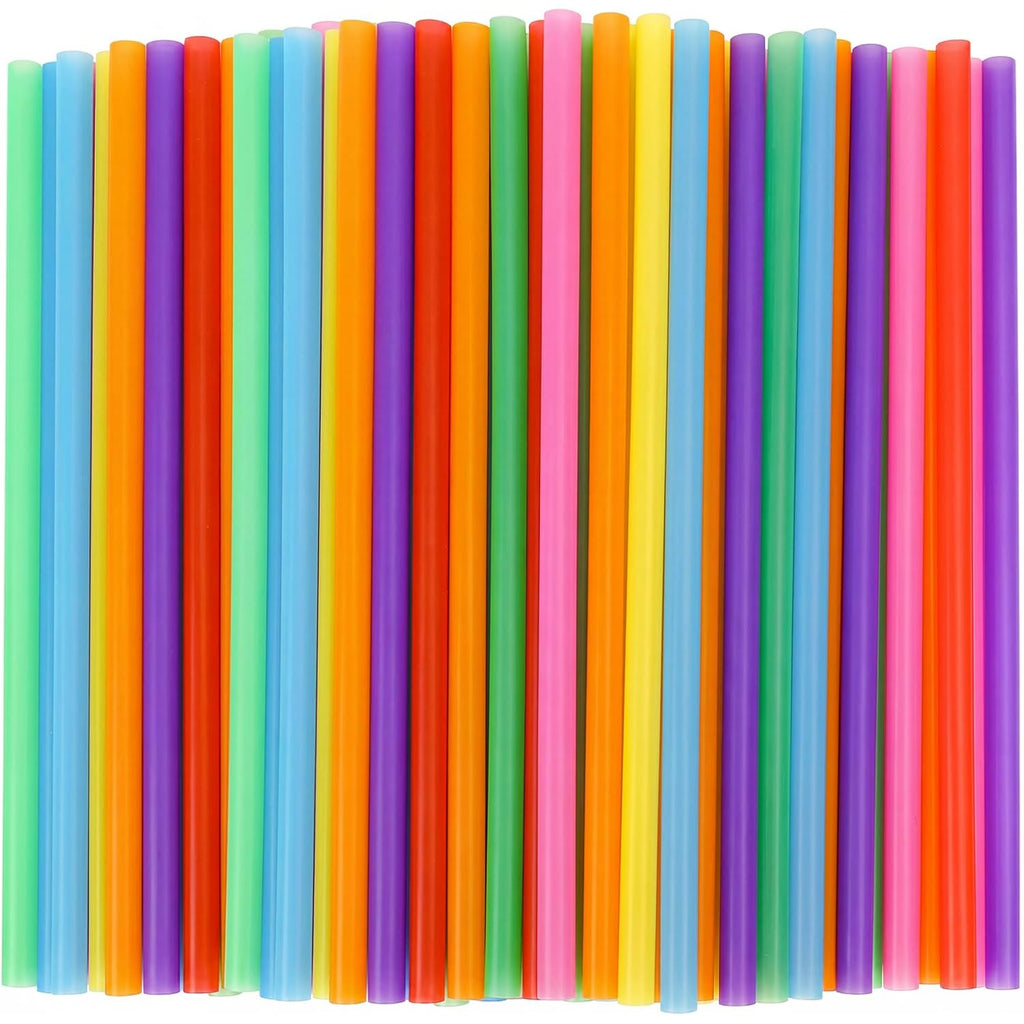 120 Pack Smoothie Straws, 10.3 Inches Straws Disposable, Milkshake Plastic Straws In Assorted Bright Colors