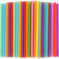 120 Pack Smoothie Straws, 10.3 Inches Straws Disposable, Milkshake Plastic Straws In Assorted Bright Colors