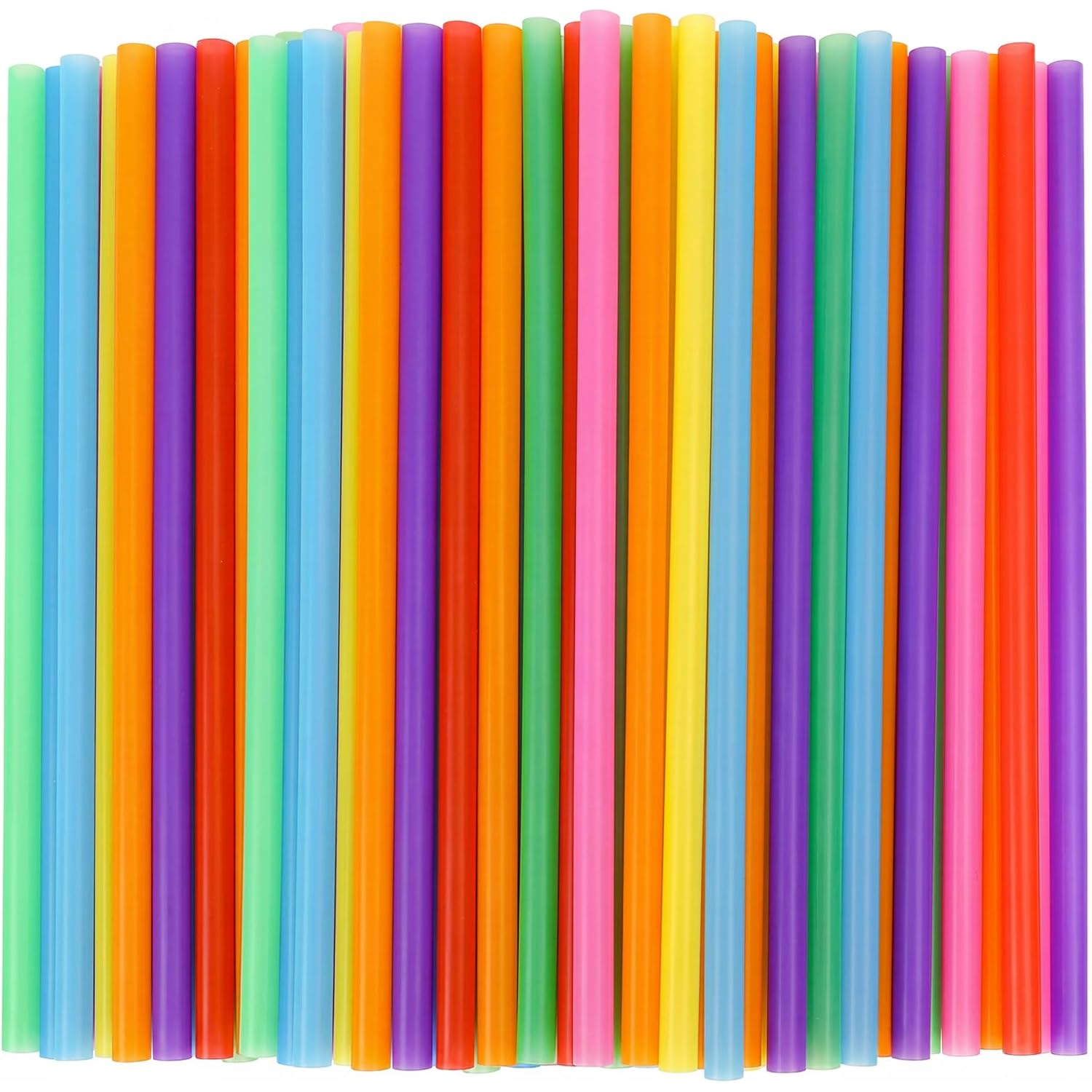 120 Pack Smoothie Straws, 10.3 Inches Straws Disposable, Milkshake Plastic Straws In Assorted Bright Colors