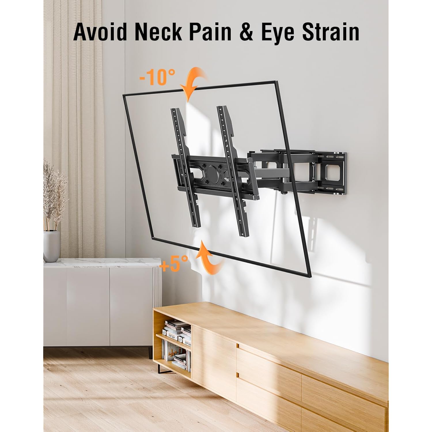 Econome Tv Wall Mount For Most 26-65 Inch Tvs, Full Motion Tv Mount Swivel And Tilt, Wall Mount Bracket Max Vesa 400X400Mm, Holds Up To 99 Lbs, Fits 12” 16" Wood Studs.