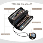 CLUCI Wallet Women Large Capacity Wristlet Purse for Women Long Ladies Wallet RFID Blocking Multi Credit Card Holder
