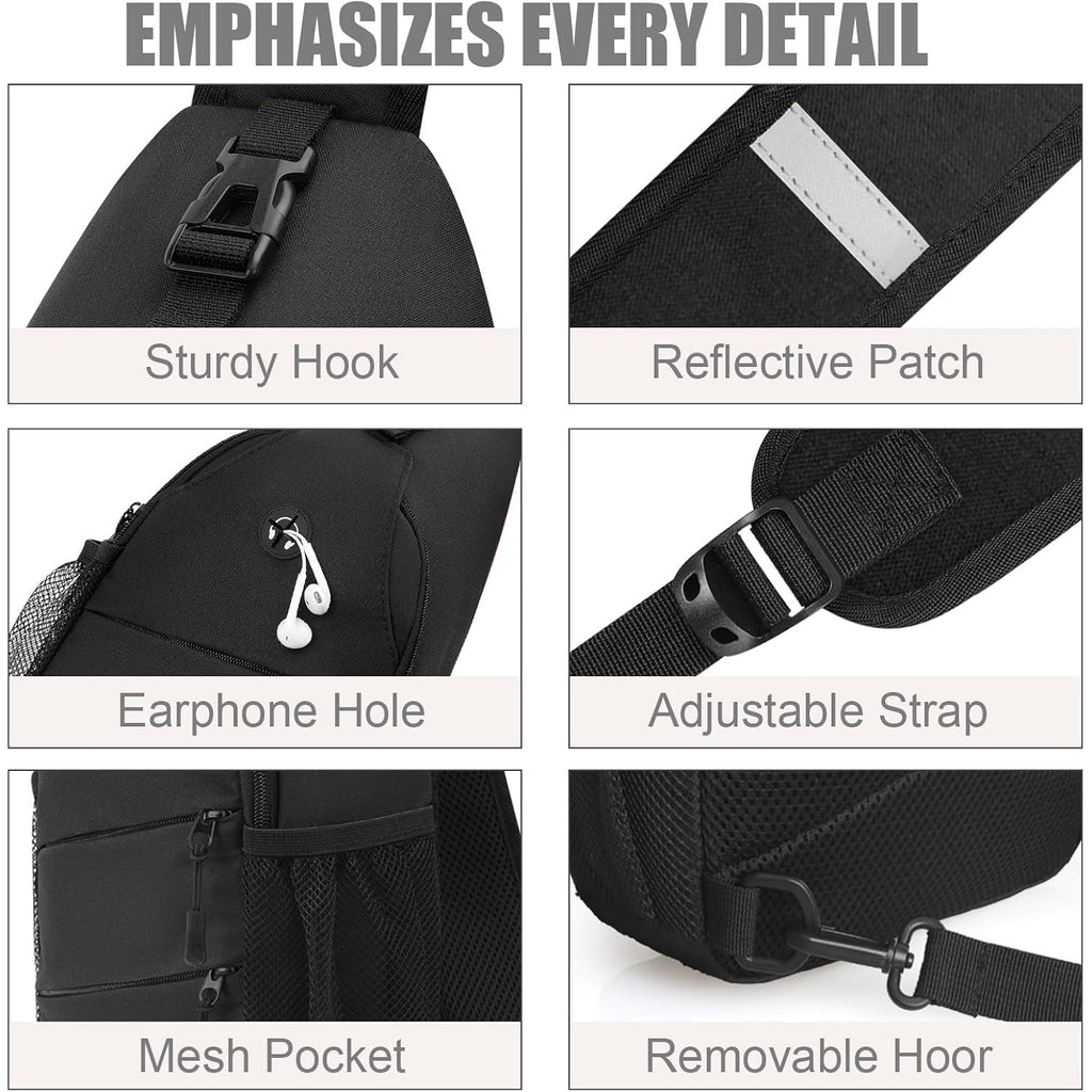 Pritent Crossbody Bags For Women Men Trendy Sling Bag Backpack Casual Chest Bag With Convertible Shoulder Strap