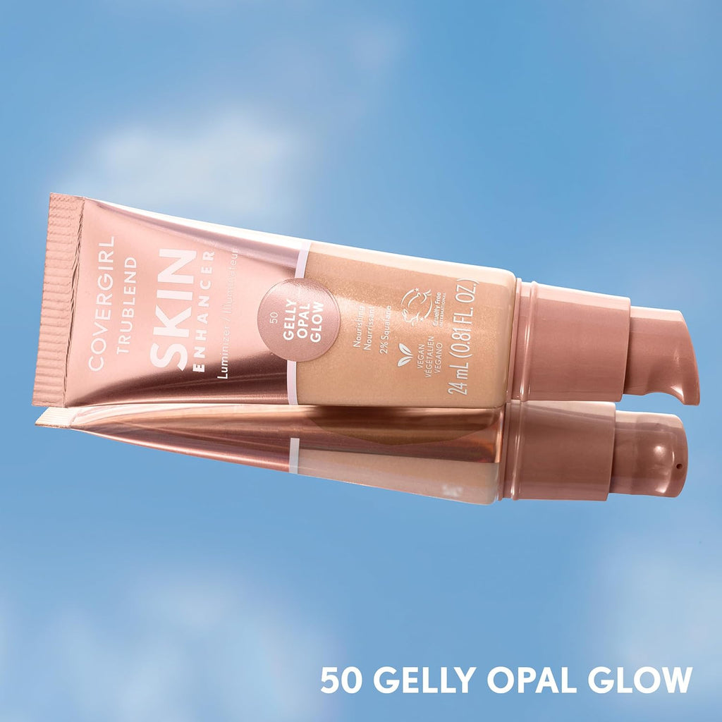CoverGirl TruBlend Skin Enhancer, Opal Glow, Luminizer, Glowy Finish, Flexible Coverage, Clean & Vegan, Water-Based Formula, For All Skin Tones, 0.81oz