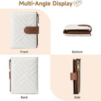 GAEKEAO Small Wallets for Women Vegan Leather RFID Blocking Bifold Zipper Pocket Wallet Card Case Purse with ID Window