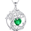 FANCIME Tree of life Birthstone necklace Sterling Silver Pendant Birthstone Necklace Gemstone Anniversary Birthday Jewelry Mothers Day Gifts for Mom Her Wife