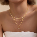 XIXINI Layered Necklaces for Women, Dainty Gold Necklace Stack 14k Gold Plated Layering Beads Choker Pendant Necklace Set Simple Statement Gold Necklaces for Women Trendy Fashion Gold Jewelry Sets