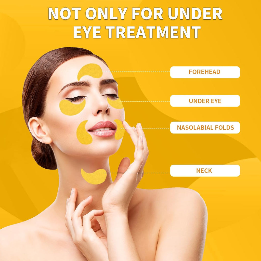 Under Eye Patches 70Pcs, 24K Gold Eye Patches For Puffy Eyes Treatment, Under Eye Masks For Dark Circles And Puffiness, Non-Irritating Eye Mask Skincare, Eyes Bags Treatment, Eye Gel Pads