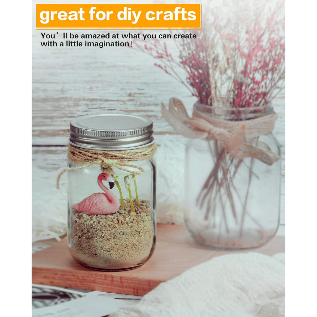 12oz Glass Jars With Lids Regular Mouth 20 Pack -Mason Jars 12 oz For Crafts, Meal Prep, Canning Jars For Food Storage Frascos De Vidrio Con Tapa Para Conservas-with 20 Chalkboard Stickers-Silver Lid