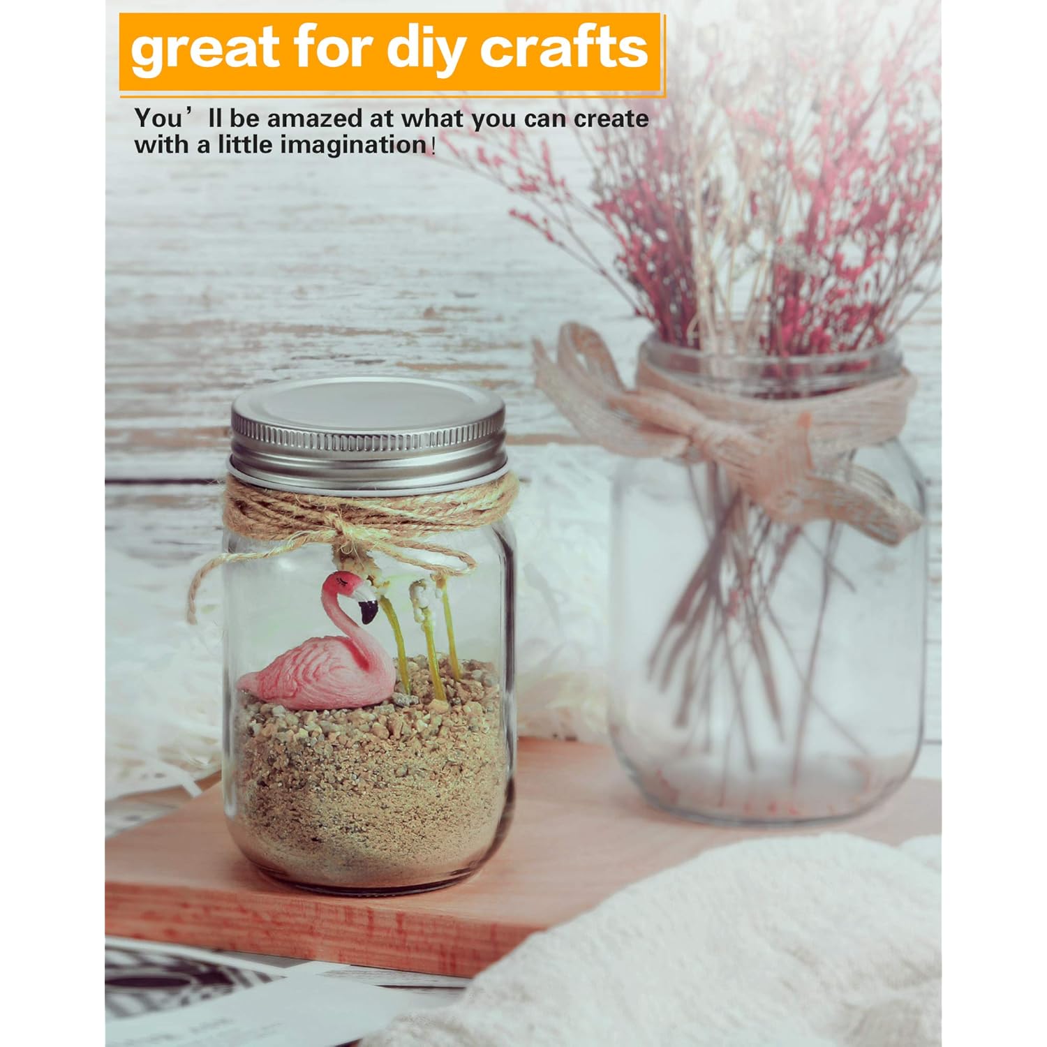 12oz Glass Jars With Lids Regular Mouth 20 Pack -Mason Jars 12 oz For Crafts, Meal Prep, Canning Jars For Food Storage Frascos De Vidrio Con Tapa Para Conservas-with 20 Chalkboard Stickers-Silver Lid