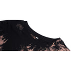 CSDAJIO Women's Casual Short Sleeve Loose Shirt Oversized T-Shirt Trendy Going Out Crew Neck Summer Graphic Tees Tie-dye Brown-sun and Moon-n