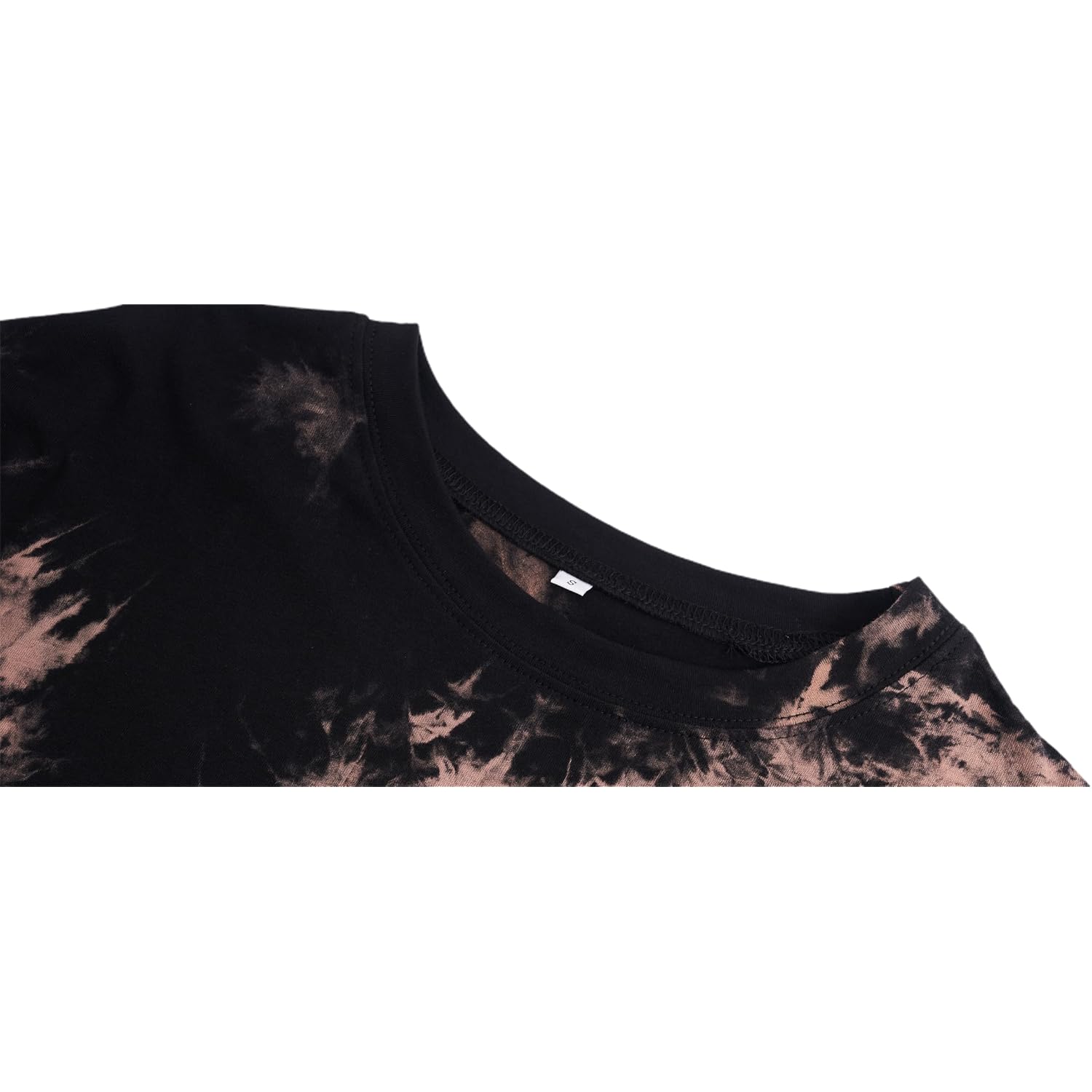 CSDAJIO Women's Casual Short Sleeve Loose Shirt Oversized T-Shirt Trendy Going Out Crew Neck Summer Graphic Tees Tie-dye Brown-sun and Moon-n
