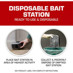 Tomcat Rat & Mouse Killer, Child & Dog Resistant, Disposable Station, 8 Oz. | 2 Pre-Filled Ready-To-Use Bait Stations, Indoor And Outdoor Use, Weather Resistant, Easy Monitoring, Value Pack