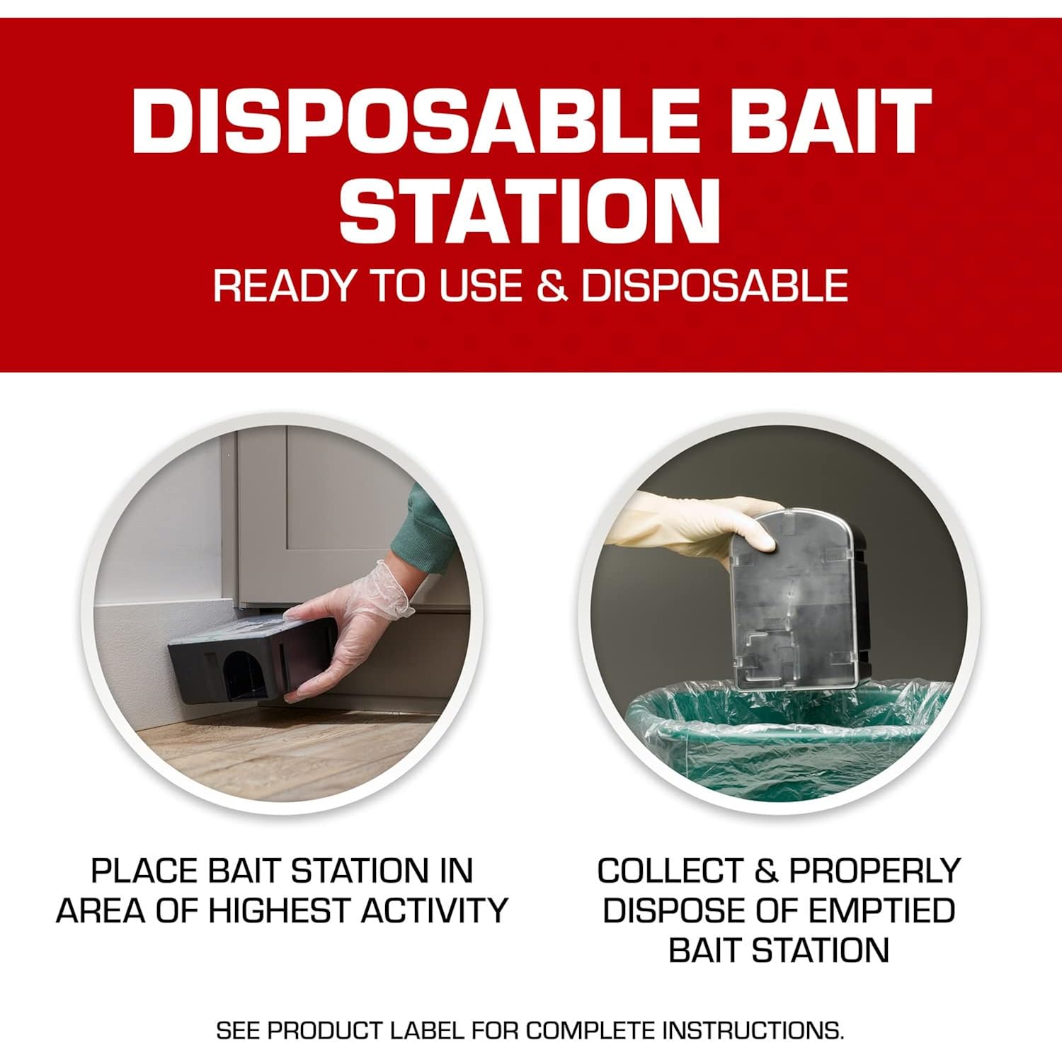 Tomcat Rat & Mouse Killer, Child & Dog Resistant, Disposable Station, 8 Oz. | 2 Pre-Filled Ready-To-Use Bait Stations, Indoor And Outdoor Use, Weather Resistant, Easy Monitoring, Value Pack