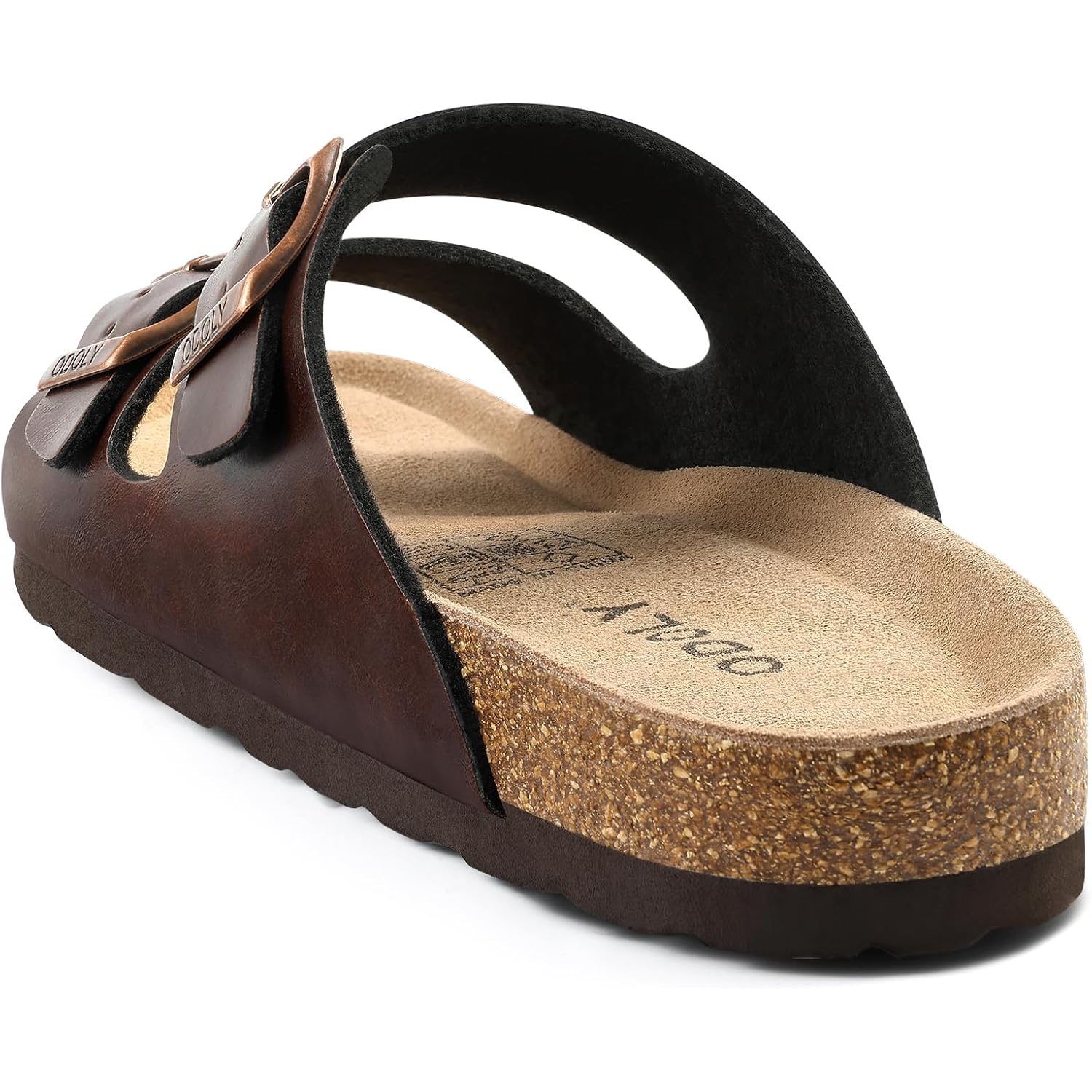 Odoly Men'S Cork Footbed Slide Sandal, Arch Support Summer Outdoor Sandals With Adjustable Buckle For Men