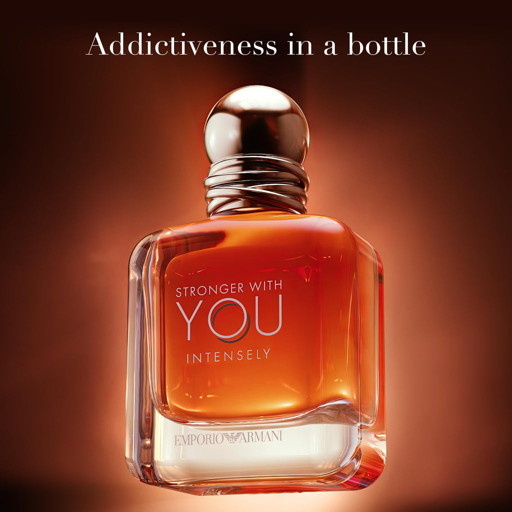 Armani Beauty - Stronger With You Intensely - Cologne for Men - Fougère Ambery Woody Men’s Fragrance - Pink Pepper, Lavender, Vanilla Notes