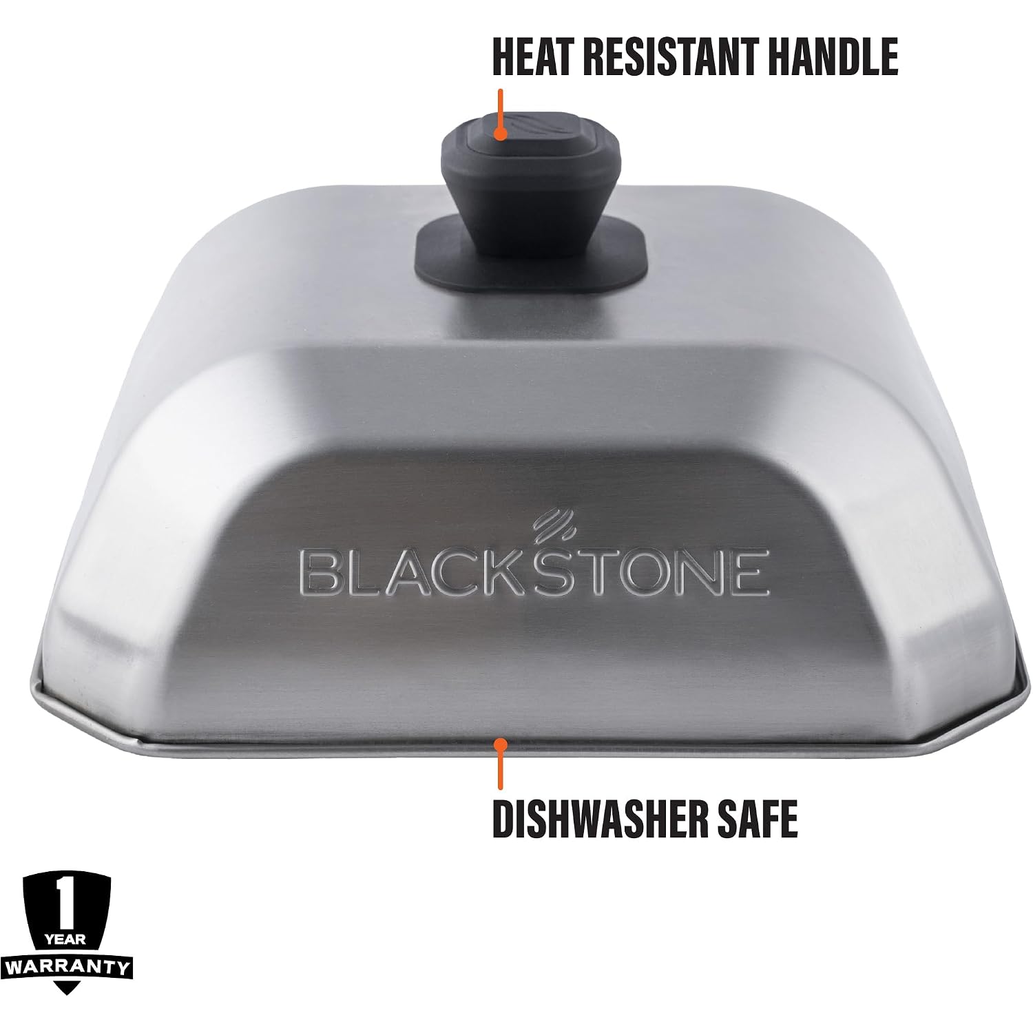 Blackstone 5555 Basting Cover, Medium, Square | Heat-Resistant Handle, Dishwasher Safe