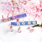 BQAN 2 Set Nail Holder for Painting Nails, Aurora Acrylic Nail Stand for Press on / Fake Nail Tips Training / Nails Display with 96 Pcs Reusable Display Clay