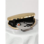 Milumia Women'S Metallic Shell Clutch Purse Cocktail Wedding Guest Evening Handbags With Chain Strap