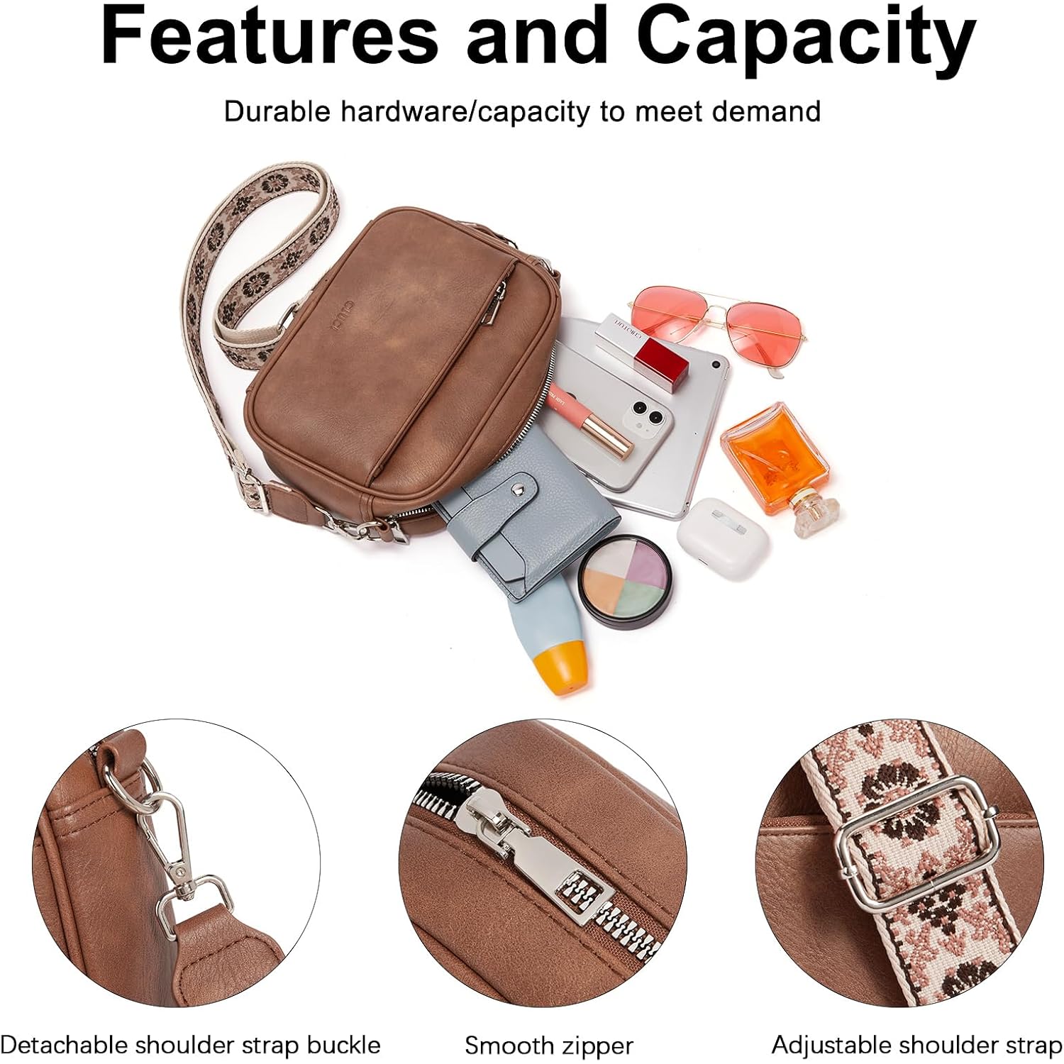 Cluci Crossbody Bags For Women Crossbody Purses For Women Cross Body Bag Crossbody Purse With Adjustable Wide Strap
