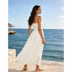 Grace Karin Women'S Summer Maxi Dress 2026,Smocked Ruched Bust Sundress With Adjustable Straps & Pockets-Beach Vacation Dress