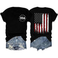 American Flag Patriotic T-Shirt Women 4th of July Gift Shirt USA Flag Stars Stripes Graphic Short Sleeve Casual Tops