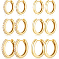Gold Hoop Earrings Set Huggie Hoop Earrings Hypoallergenic Tiny Lightweight Cartilage Cubic Zirconia Jewelry Everyday Earrings for Women Piercing