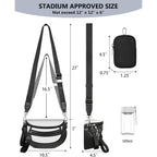 Clear Checkered Crossbody Bags For Stadium Events, Clear Purse Bum Bag For Women Concert Sport With Rfid Coin Purse