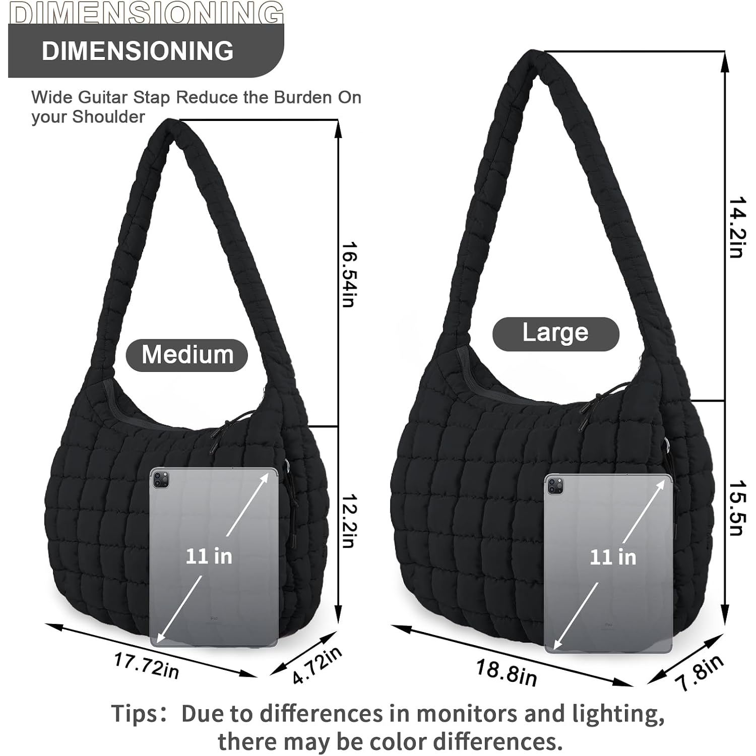 Quilted Puffer Tote Bag Purse Puffy Crossbody Shoulder Bag,Lightweight Nylon Hobo Bag Puffer Carryall Bag For Women Girl