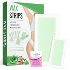 120 Strips Wax Strips Body Hair Removal 2 Sizes and 8 Oil Wipes Waxing Strip Dual Sides Bikini Brazilian Wax for Women Men Face Arms Legs BackUnderarm Waxing Kit Suit Many Skin Aloe Scent