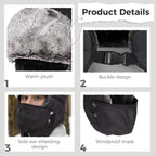 Homaisson Winter Hats with Mask Trapper Trooper Hat with Ear Flaps Russian Bomber Ushanka Hats Men Women Waterproof Windproof