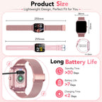 Smart Watch For Women, Answer/Make Call/Ai Voice,1.85" Hd Smartwatch For Iphone/Samsung/Android, 120+ Sport Modes Fitness Tracker With Heart Rate/Sleep Monitor,Ip68 Waterproof (2 Bands)