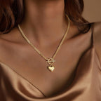 Airmb Heart Necklace for Women Gold/Silver Plated Trendy Heart Choker Lover Pendant Hypoallergenic Fashion Gold/Silver Necklace for Women Love Jewelry Gift for Women Girlfriend