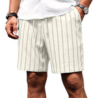 Sailwind Mens Striped Casual 7" Shorts Summer Beach Elastic Waist Drawstring Shorts With Pockets
