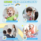 Visual Timer For Kids - 60 Minute Pomodoro Timers For Classroom Kitchen Office, Countdown Kids Timer Clock With Rainbow Disk, Desk Time Management Tool For Toddler With Silent Operation, Blue