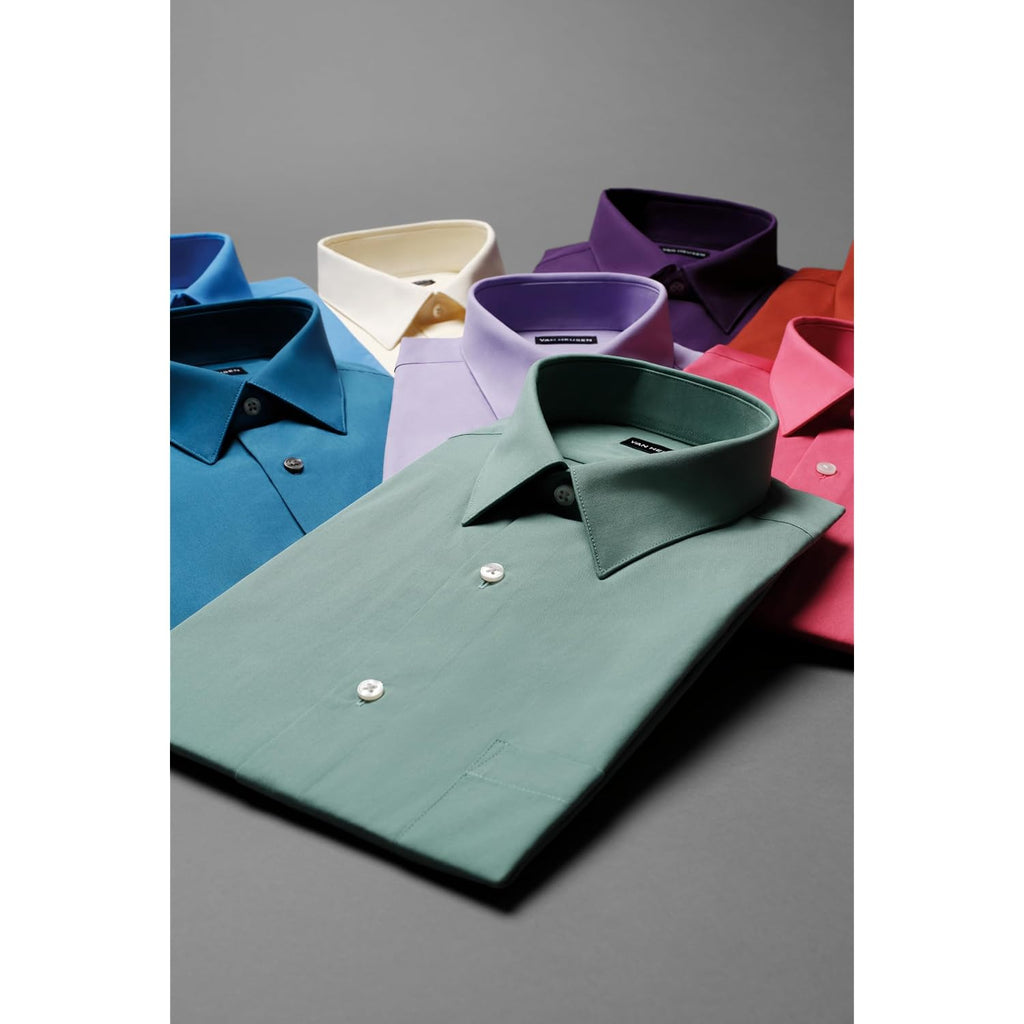 Van Heusen Mens Dress Shirt Regular Fit Poplin Solid