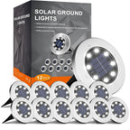4.6 Inch Solar Lights Outdoor Waterproof,12 Pack Solar Lights For Outside, Solar Garden Lights Landscape Lighting For Patio Pathway Lawn Yard Deck Driveway Walkway, Cold White