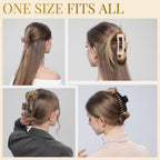 Luseren Hair Clips For Women 4.3 Inch Large Hair Claw Clips For Women Thin Thick Curly Hair, Big Matte Banana Clips,Strong Hold Jaw Clips,Neutral Colors