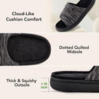 Veracosy Mens Open-Toe Slippers Memory Foam Indoor Outdoor House Shoes