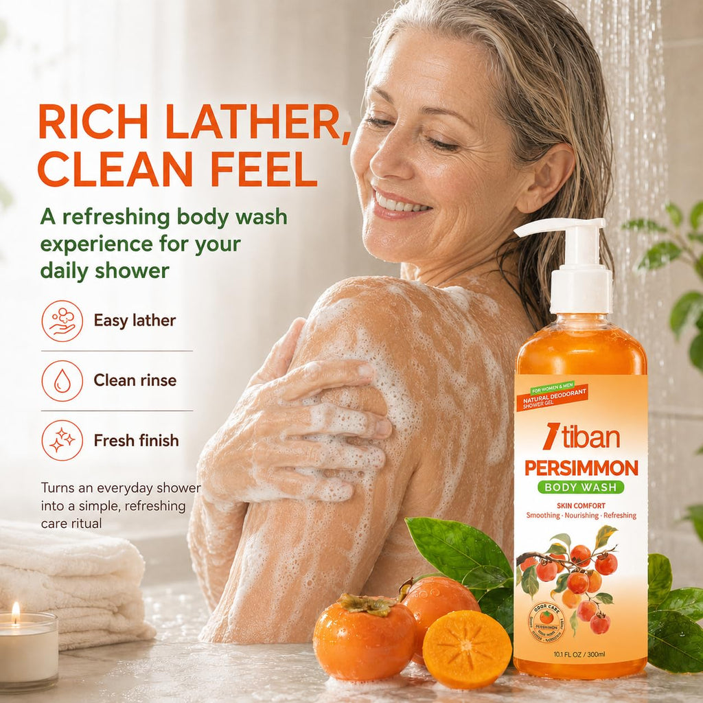 Persimmon Body Wash For Old People Smell, Odor Control, 10.1 Fl Oz